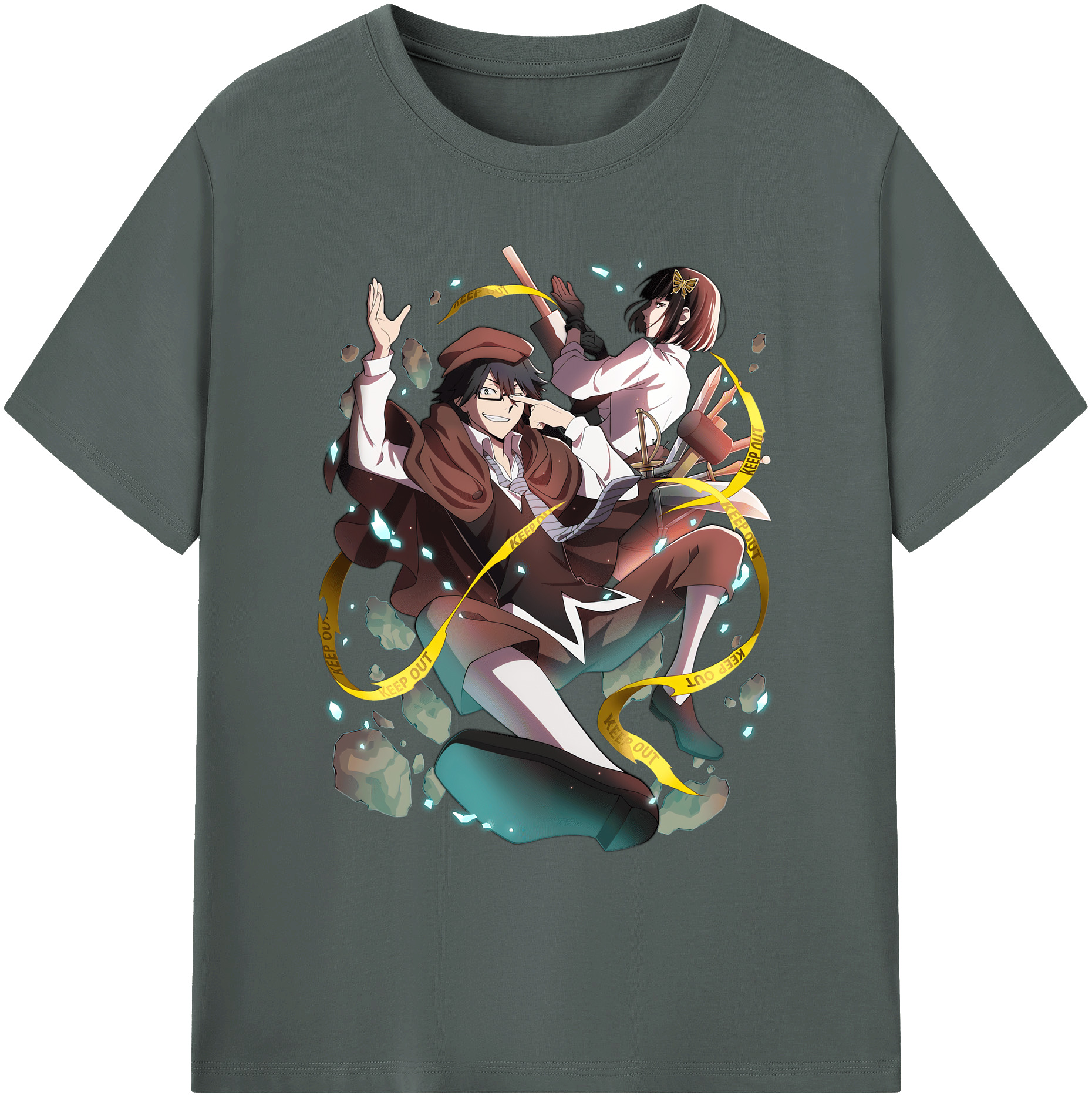 （画像用） 文豪ストレイドッグス Bungo Stray Dogs 綿100％ メンズ半袖Tシャツ｜肌触りやわらか＆通気性